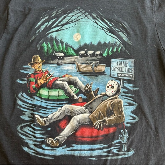 Freddy & Jason Camp Crystal Lake T-Shirt Size 2XL - Picture 4 of 9